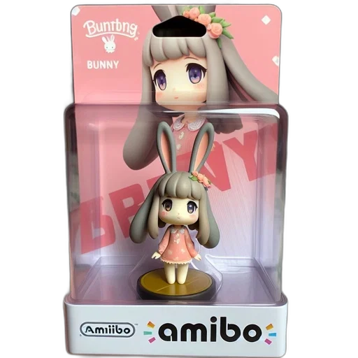 3d render, concept art, bunny, girl, amiibo, figurine, part, collection transparent PNG cut-out