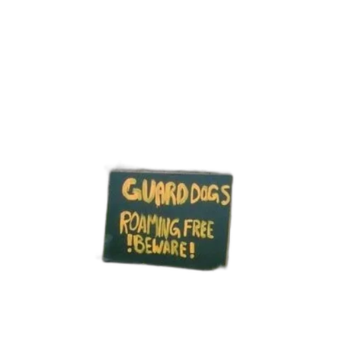 sign, warns, guard, dogs, roaming, free, fenced, area transparent PNG cut-out