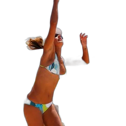 staff, 3d render, photorealistic, underwater, beach, woman, colorful, bikini transparent PNG cut-out