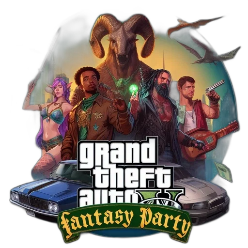 fantasy art, concept art, diverse, group, individuals, gather, around, large transparent PNG cut-out