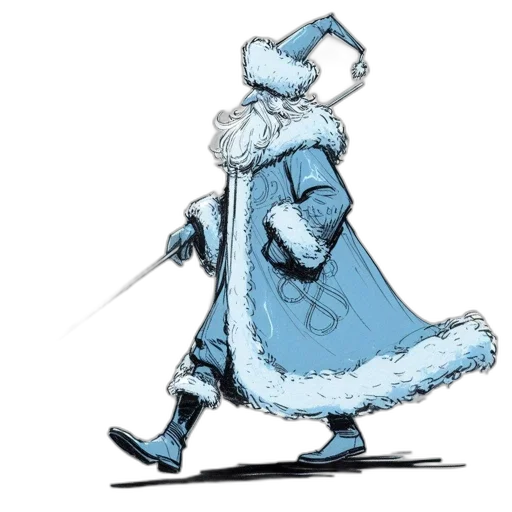 sword, jacket, staff, crown, concept art, cartoon, comic book art, watercolor transparent PNG cut-out