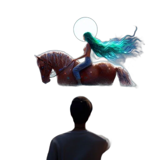 creature, hair, animal, concept art, fantasy art, 3d render, pixel art, underwater transparent PNG cut-out