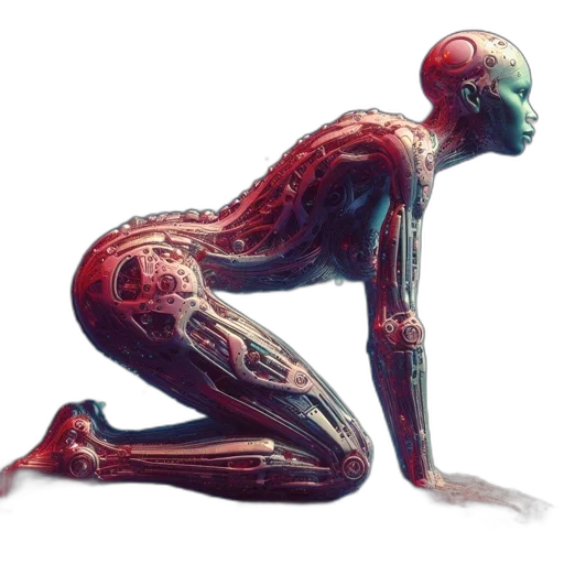 robot, creature, animal, concept art, cyberpunk, 3d render, photorealistic, intricately transparent PNG cut-out