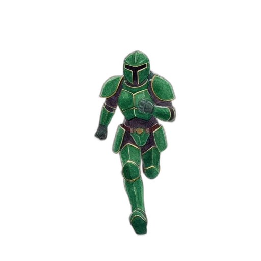 robot, 3d render, concept art, green, dimly, lit, corridor, green-clad transparent PNG cut-out
