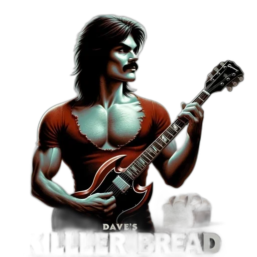 comic book art, pixel art, concept art, cartoon, muscular, man, guitar, intense transparent PNG cut-out