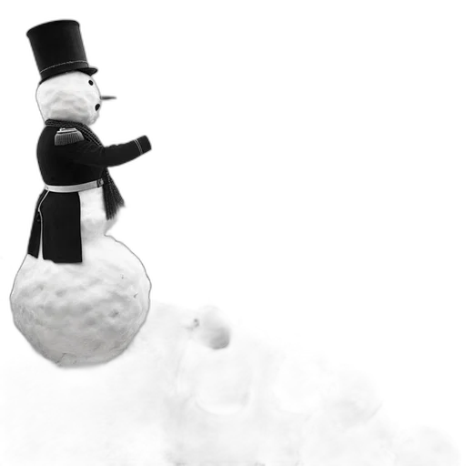 staff, hat, robot, 3d render, concept art, snow, large, gathering transparent PNG cut-out