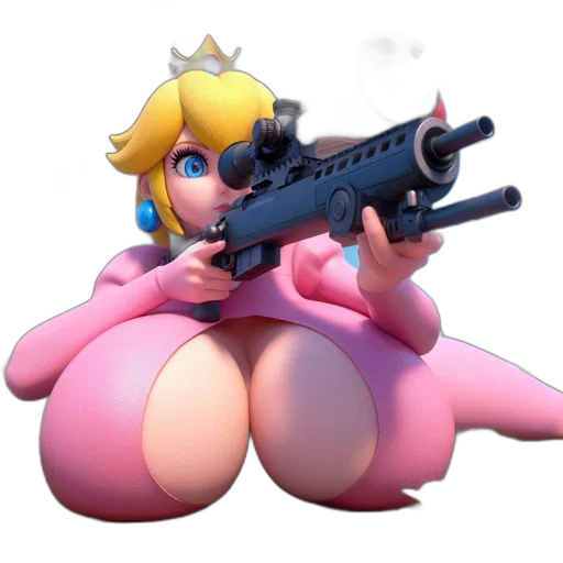 weapon, dress, animal, concept art, pixel art, 3d render, vaporwave, princess transparent PNG cut-out