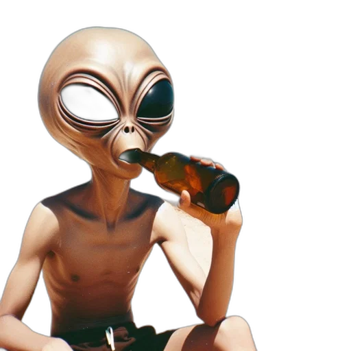 creature, mask, animal, robot, concept art, 3d render, outer space, humorous transparent PNG cut-out