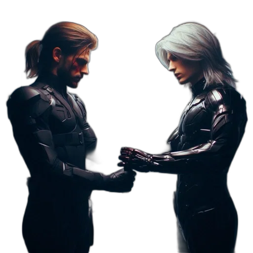 comic book art, concept art, pixel art, 3d render, outer space, dark, monochrome, two transparent PNG cut-out