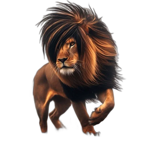 animal, hair, crown, fantasy art, concept art, photorealistic, 3d render, unique transparent PNG cut-out