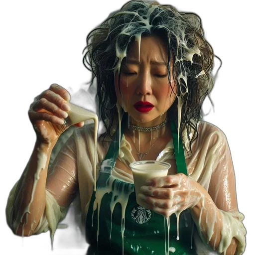 food, hair, dress, photorealistic, oil painting, concept art, 3d render, rain transparent PNG cut-out