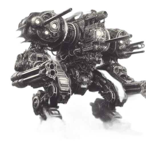robot, weapon, dragon, creature, concept art, fantasy art, 3d render, photorealistic transparent PNG cut-out