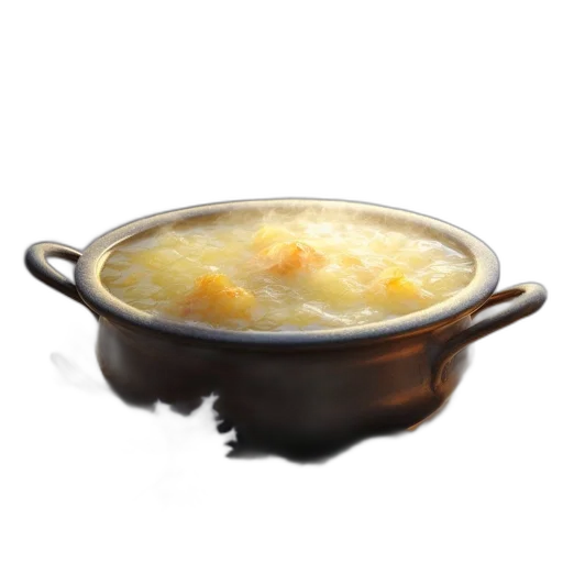 food, crown, weapon, jacket, 3d render, photorealistic, steaming, copper transparent PNG cut-out