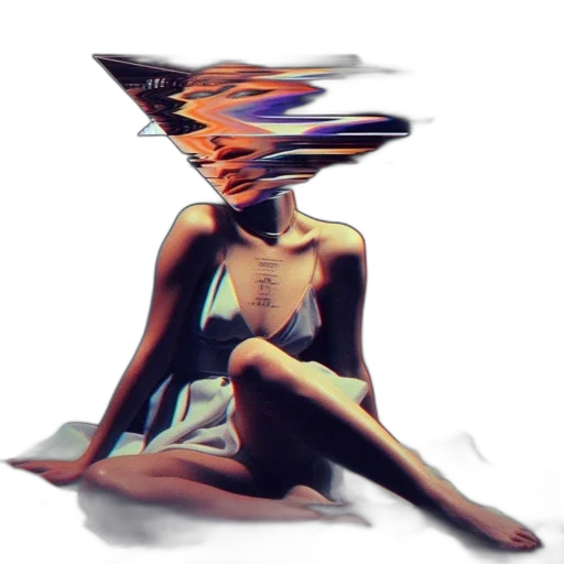 dress, face, mask, hat, concept art, cyberpunk, photorealistic, pixel art transparent PNG cut-out
