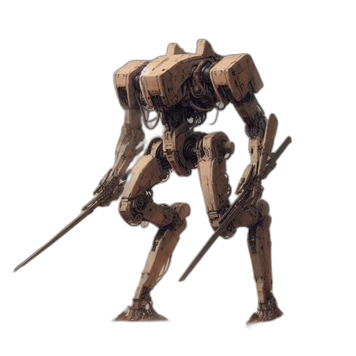 robot, weapon, creature, animal, concept art, 3d render, pixel art, fantasy art transparent PNG cut-out