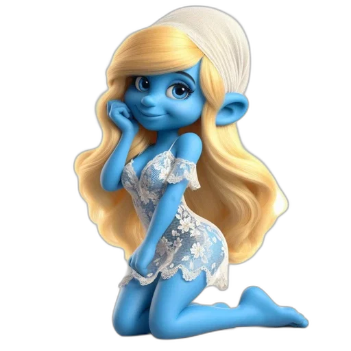 dress, 3d render, concept art, fantasy art, cartoon, blue, animated, female transparent PNG cut-out