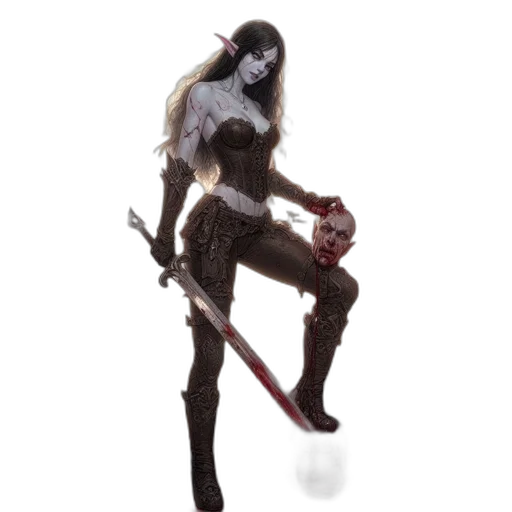 staff, sword, weapon, creature, concept art, fantasy art, comic book art, 3d render transparent PNG cut-out