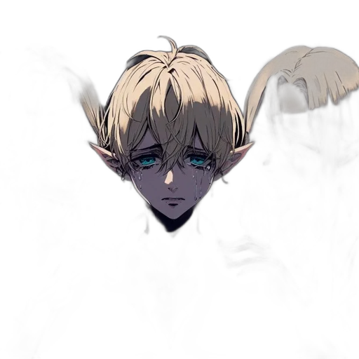 mask, face, creature, hair, concept art, anime, fantasy art, watercolor transparent PNG cut-out
