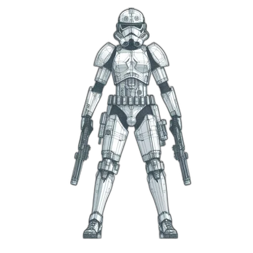 robot, weapon, concept art, 3d render, pixel art, comic book art, intricate, schematic transparent PNG cut-out