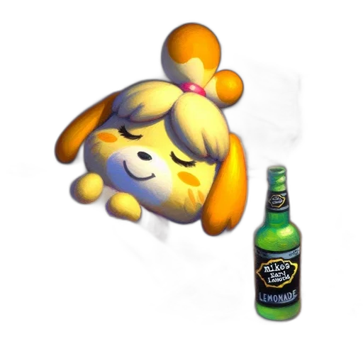 bottle, animal, creature, food, 3d render, pixel art, concept art, cartoon transparent PNG cut-out