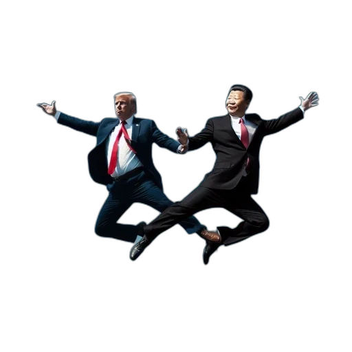concept art, pixel art, 3d render, two, men, suits, reach, toward transparent PNG cut-out