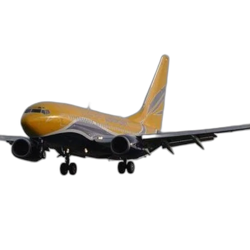 3d render, yellow, airplane, words, aireuropa, side, flying, sky transparent PNG cut-out
