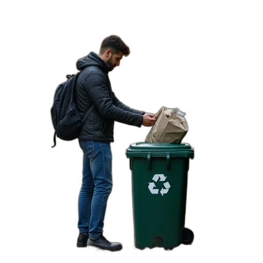 jacket, staff, robot, bottle, 3d render, concept art, photorealistic, green transparent PNG cut-out