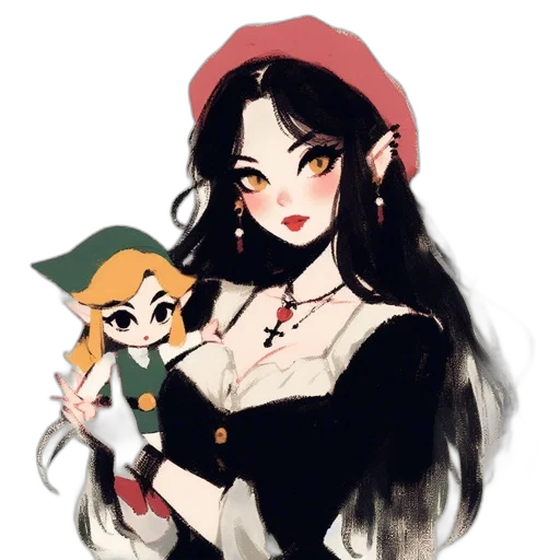 hat, pixel art, watercolor, oil painting, concept art, monochrome, red, green transparent PNG cut-out
