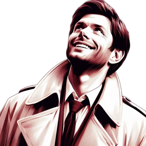 jacket, face, photorealistic, comic book art, cartoon, concept art, man, coat transparent PNG cut-out