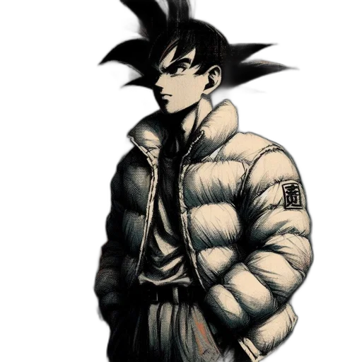 jacket, animal, concept art, comic book art, anime, cyberpunk, dark, monochrome transparent PNG cut-out