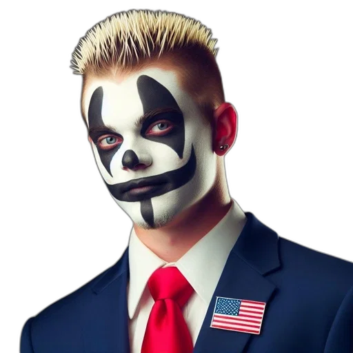 mask, cartoon, photorealistic, image, features, man, sporting, distinctive transparent PNG cut-out