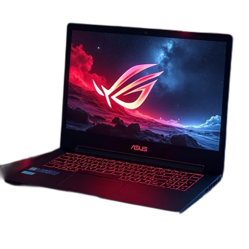 cyberpunk, laptop, asus, rog, strix, sf701j transparent PNG cut-out