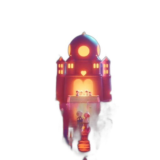 robot, building, weapon, crown, concept art, pixel art, fantasy art, watercolor transparent PNG cut-out