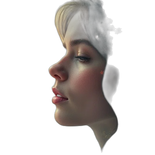 face, crown, hair, mask, photorealistic, watercolor, oil painting, concept art transparent PNG cut-out
