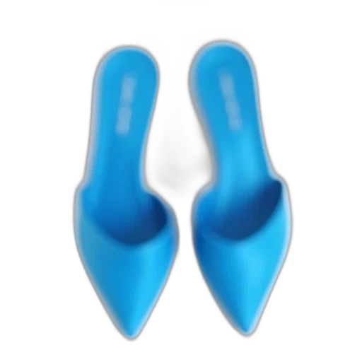 shoes, jewelry, weapon, umbrella, 3d render, photorealistic, blue, pair transparent PNG cut-out