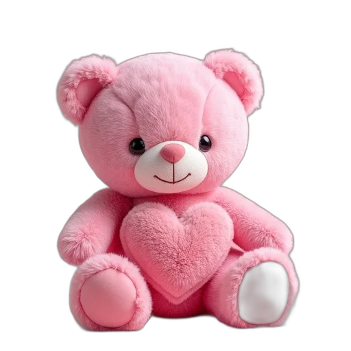 3d render, photorealistic, pink, plush transparent PNG cut-out