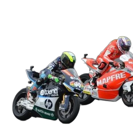 two, motorcycle, racers, track, one, helmet, has, green transparent PNG cut-out