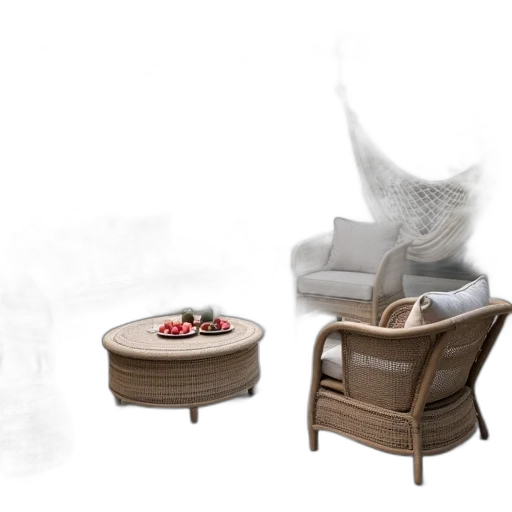 furniture, 3d render, photorealistic, concept art, fog, fire, earth tones, monochrome transparent PNG cut-out