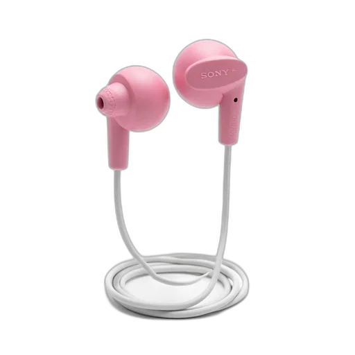 jewelry, 3d render, pair, pink, earphones, white, cord, displayed transparent PNG cut-out