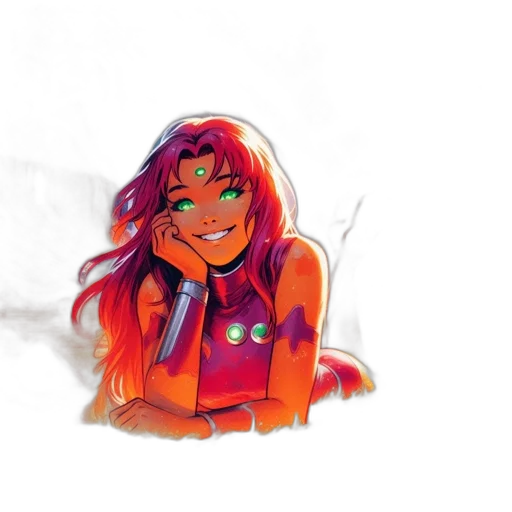 comic book art, concept art, watercolor, cartoon, outer space, neon lights, animated, female transparent PNG cut-out