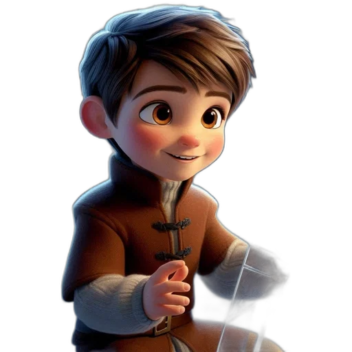 staff, jacket, concept art, fantasy art, cartoon, 3d render, earth tones, young transparent PNG cut-out