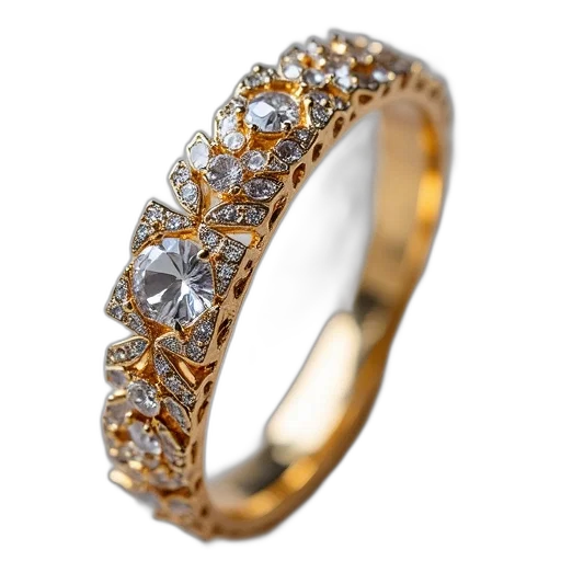 jewelry, crown, golden, rhine, cluster, hinged, bangle transparent PNG cut-out