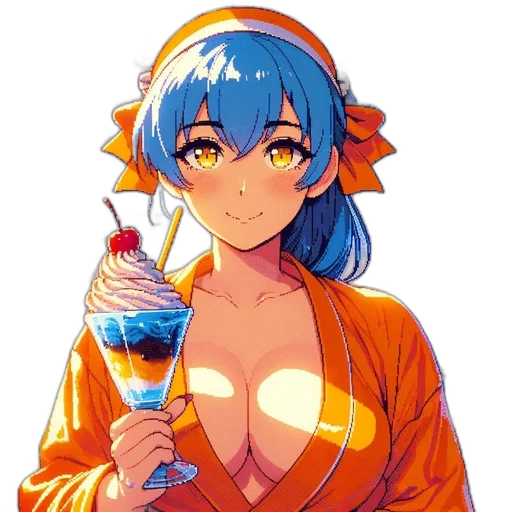 staff, dress, food, crown, anime, pixel art, vaporwave, concept art transparent PNG cut-out