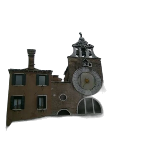 building, umbrella, 3d render, photorealistic, concept art, cartoon, city street, clock transparent PNG cut-out