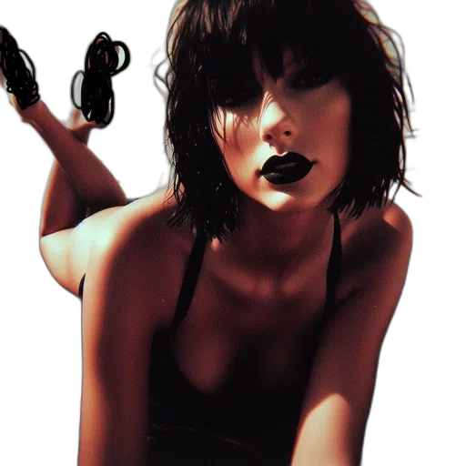 jewelry, photorealistic, comic book art, concept art, cyberpunk, neon lights, dark, woman transparent PNG cut-out