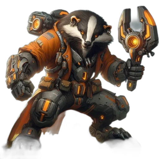 robot, weapon, animal, creature, concept art, fantasy art, 3d render, golden transparent PNG cut-out