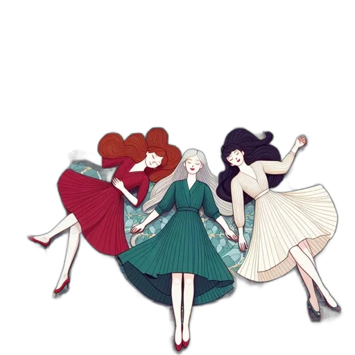 dress, shoes, cartoon, concept art, anime, watercolor, monochrome, red transparent PNG cut-out