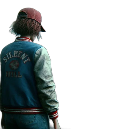 jacket, hat, concept art, 3d render, photorealistic, blue, pastel, dreary transparent PNG cut-out