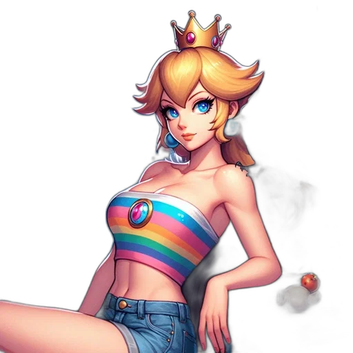 crown, dress, concept art, pixel art, fantasy art, vaporwave, colorful, pastel transparent PNG cut-out
