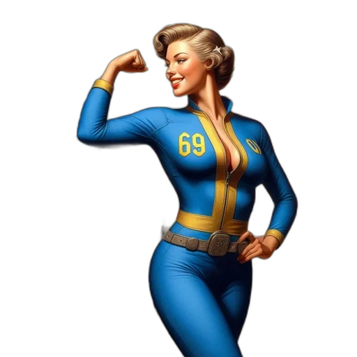 staff, comic book art, concept art, cartoon, pixel art, woman, blue, jumpsuit transparent PNG cut-out